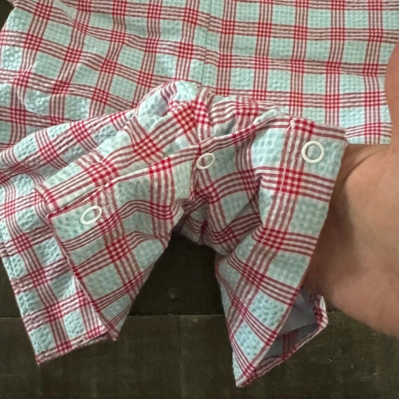 CLASSY COUTURE NWT Seersucker Hand Smocked Crab Romper Unisex Size 24 months - Picture 5 of 7